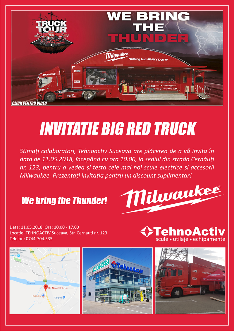 Milwaukee Big - Red Truck. We bring the Thunder!